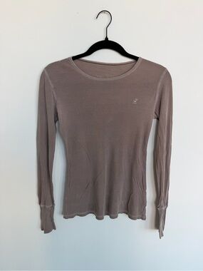Brown Y2K 2000s long sleeve beige top size Unknown